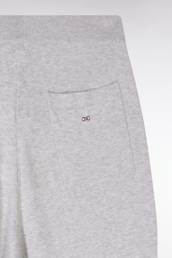 Pantalon À Jambe Large En Coton Biologique Et Cachemire Gris Coupe Décontractée Eden Park – Image 5