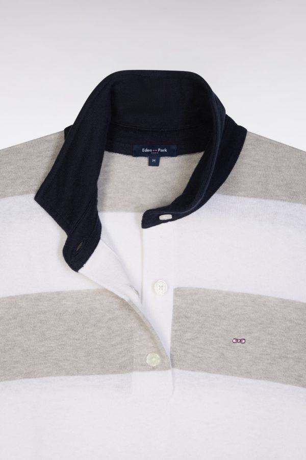 Pull Cerclé À Col Maillot En Coton Biologique Et Cachemire Gris Coupe Décontractée Eden Park – Image 5
