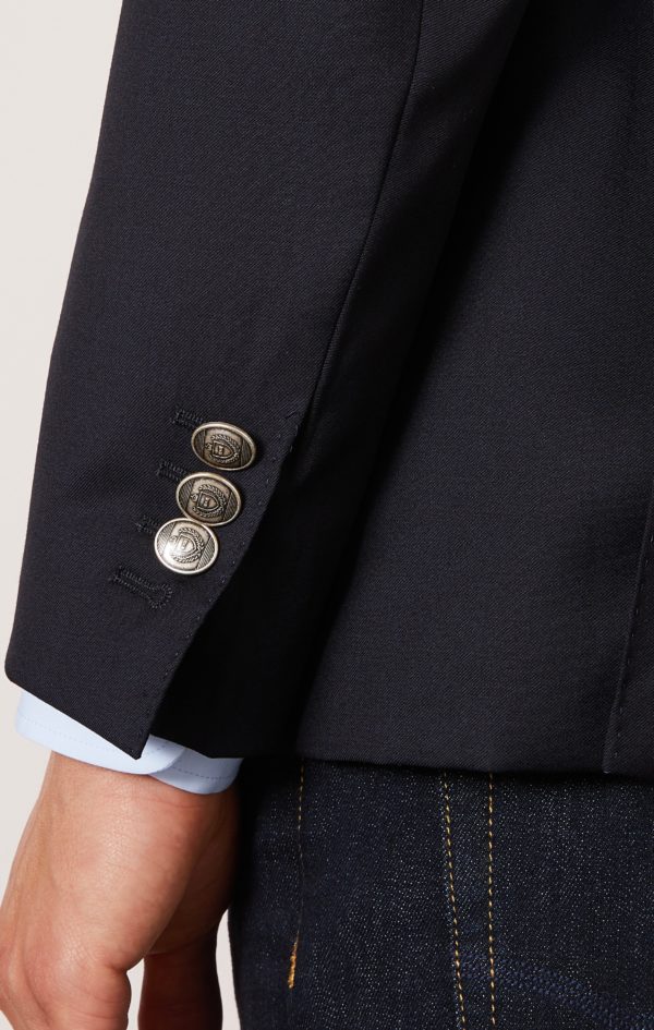 Blazer Bleu Marine 100 % Laine Eden Park – Image 7
