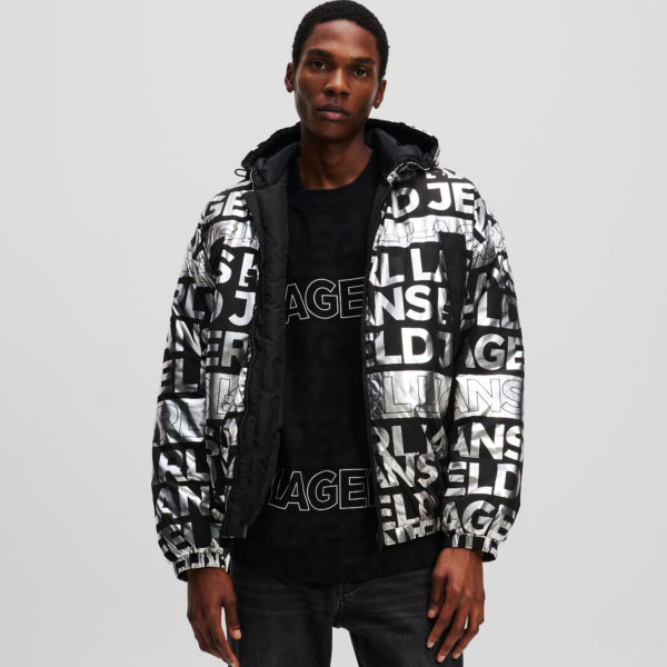 Karl Lagerfeld, Veste Matelassée À Logo Façon All-over Klj, Homme, Pliage numérique motif all over, Taille: XXXL