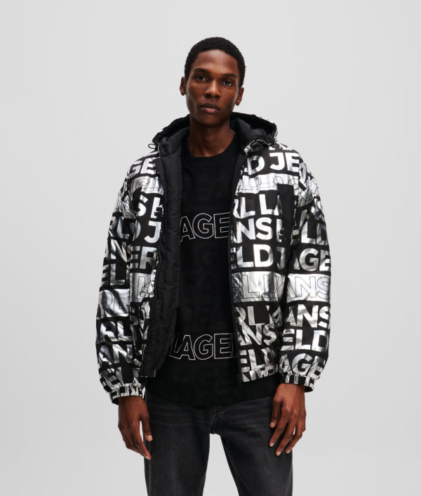 Karl Lagerfeld, Veste Matelassée À Logo Façon All-over Klj, Homme, Pliage numérique motif all over, Taille: XXXL