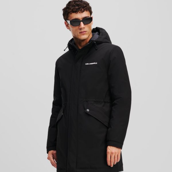 Karl Lagerfeld, Parka À Capuche Ultra-légère, Homme, Noir, Taille: XXS