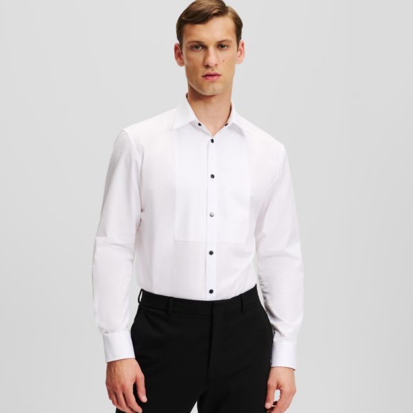 Karl Lagerfeld, Chemise De Soirée À Plastron, Homme, Blanc, Taille: X44