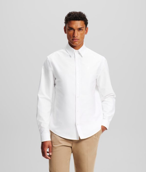 Karl Lagerfeld, Chemise Kameo Oxford Karl, Homme, Blanc, Taille: XXS