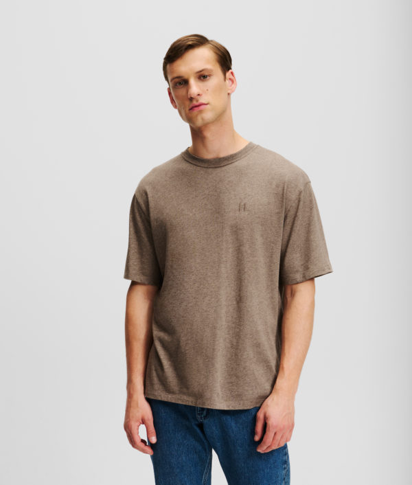 Karl Lagerfeld, T-shirt En Laine Mélangée Kl Monogram, Homme, Trench Coat, Taille: XXXL