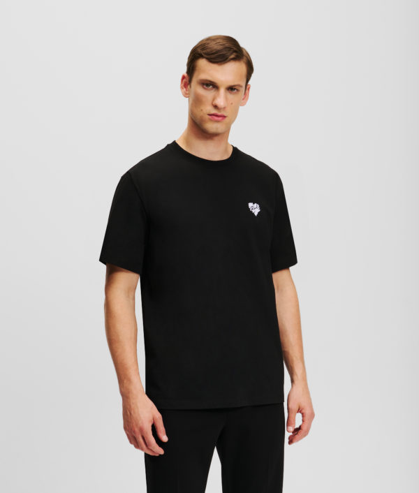 Karl Lagerfeld, T-shirt K/heart, Homme, Noir, Taille: XXXL