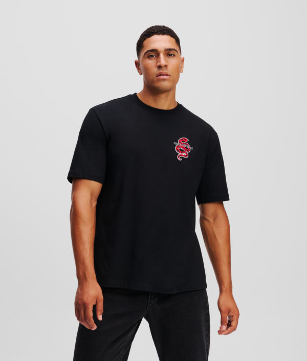 Karl Lagerfeld, T-shirt Nouvel An Lunaire, Homme, Noir, Taille: XXXL