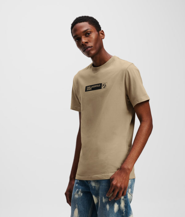 Karl Lagerfeld, T-shirt Ajusté, Homme, Taupe du désert, Taille: XXXL