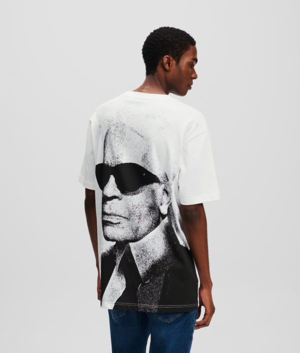 Karl Lagerfeld, T-shirt Imprimé Graphique Karl, Homme, Blanc, Taille: XXXL
