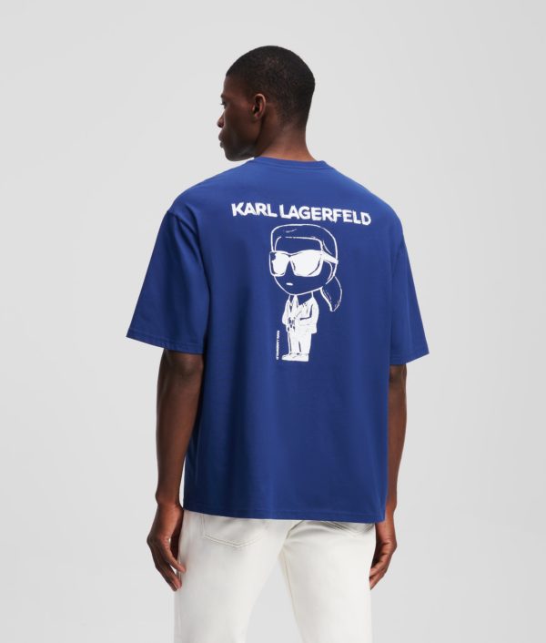 Karl Lagerfeld, T-shirt Ikon, Homme, Bleu crépusculaire, Taille: XXXL