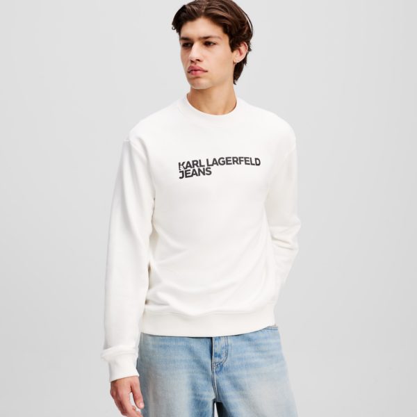 Karl Lagerfeld, Sweat-shirt À Logo Klj, Homme, Blanc, Taille: XXXL