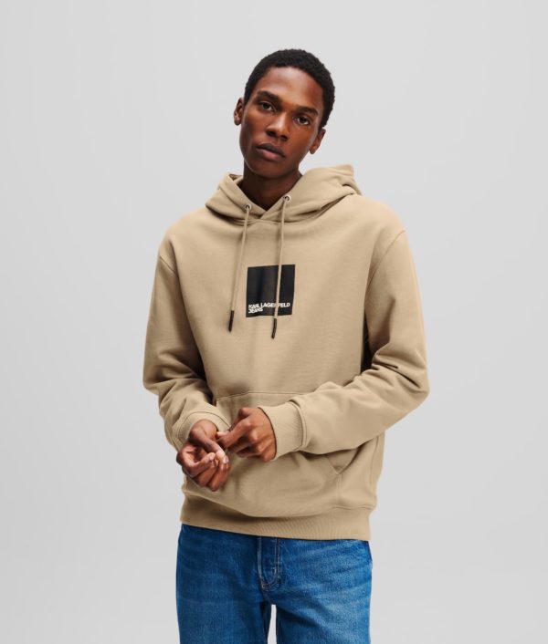 Karl Lagerfeld, Sweat À Capuche Avec Logo Klj Encadré, Homme, Taupe du désert, Taille: XXXL