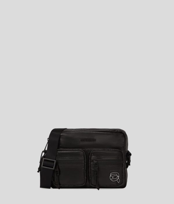Karl Lagerfeld, Sac Bandoulière Volumineux En Nylon Ikon, Homme, Noir, Taille: X00