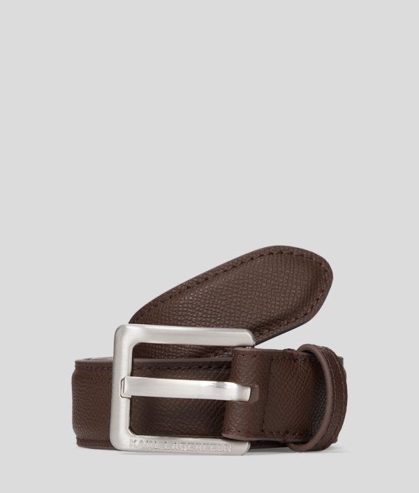 Karl Lagerfeld, Ceinture En Cuir K/essential, Homme, MARRON, Taille: XS
