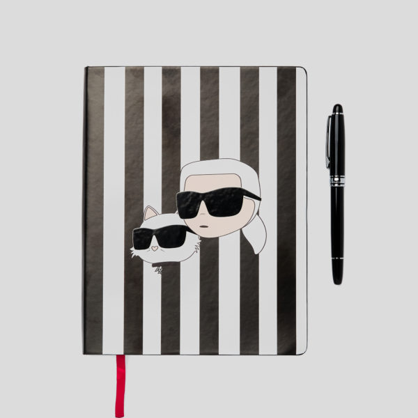 Karl Lagerfeld, Ensemble Carnet Et Stylo Ikon, Homme, Noir/Blanc, Taille: X00