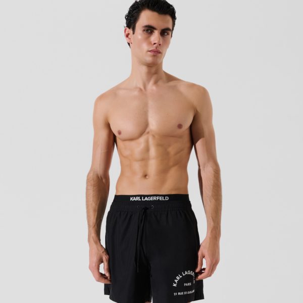 Karl Lagerfeld, Short De Bain Rue St-guillaume, Homme, Noir, Taille: XXS