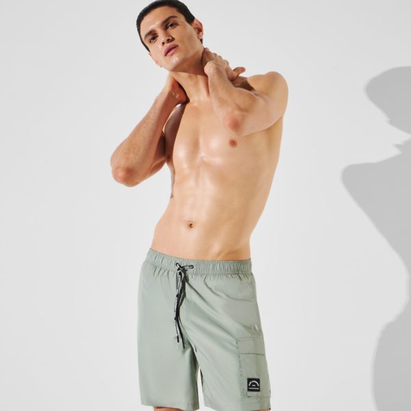 Karl Lagerfeld, Short De Bain Cargo Rue St-guillaume, Homme, Vert Iceberg, Taille: XXXL
