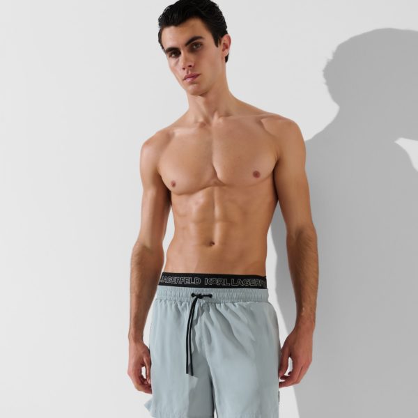 Karl Lagerfeld, Short De Bain Ikon, Homme, Ardoise, Taille: XXS