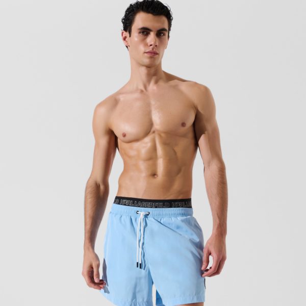 Karl Lagerfeld, Short De Bain Ikon, Homme, Ciel clair, Taille: XXS