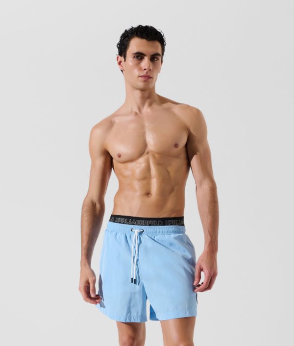 Karl Lagerfeld, Short De Bain Ikon, Homme, Ciel clair, Taille: XXS