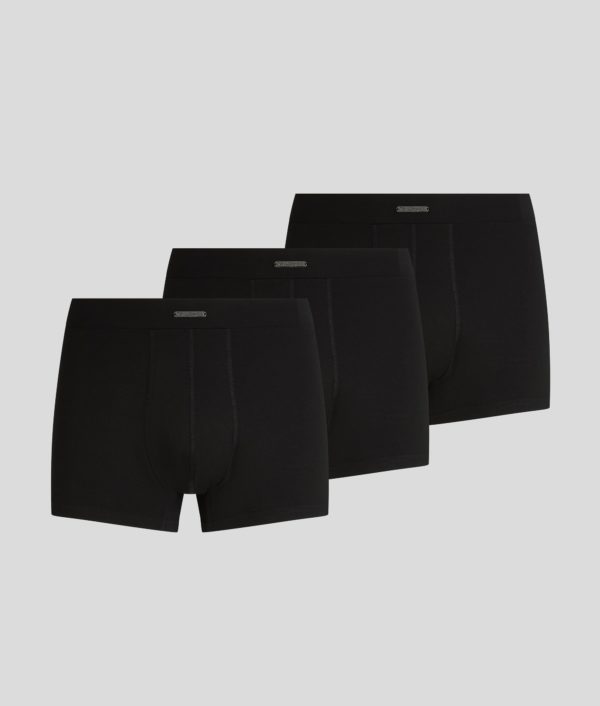 Karl Lagerfeld, Caleçons À Logo Métallisé Hotel Karl – Lot De 3, Homme, Noir, Taille: XXS