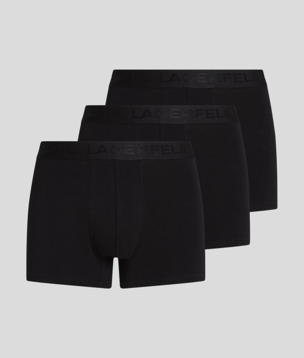 Karl Lagerfeld, Caleçons Avec Logo Karl Ton Sur Ton – Lot De 3, Homme, Noir, Taille: XXS