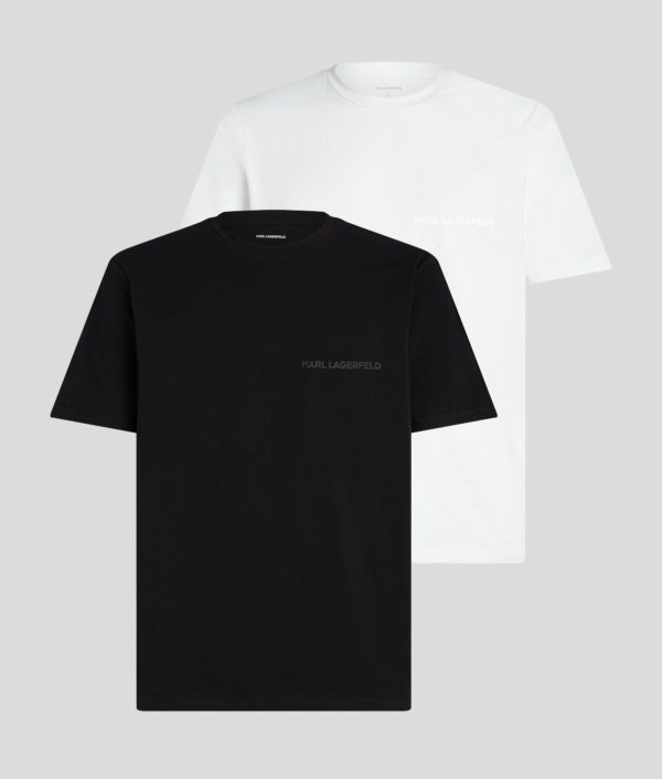 Karl Lagerfeld, T-shirt À Logo Karl – Lot De 2, Homme, Noir/Blanc, Taille: XXS