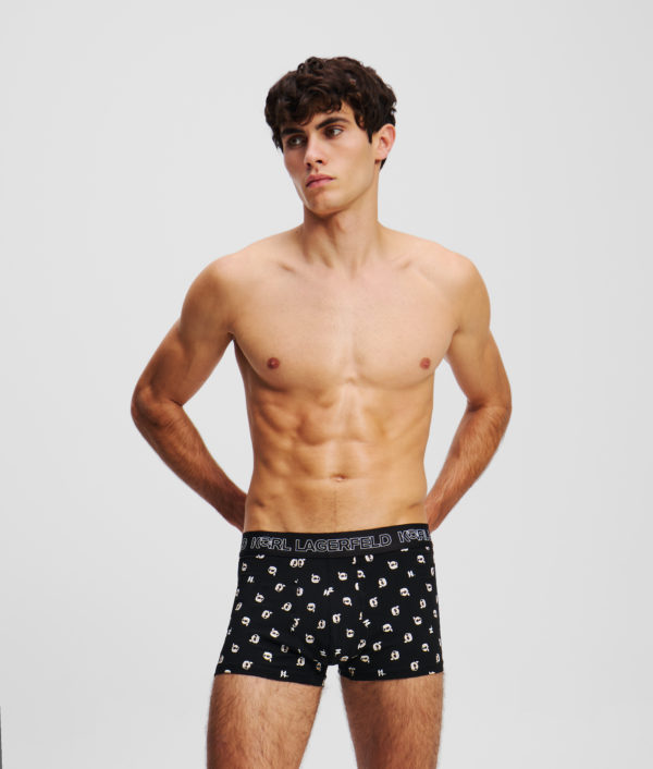 Karl Lagerfeld, Coffret Cadeau Caleçon Et Chaussettes Ikon, Homme, Mini motif all over noir, Taille: XXS