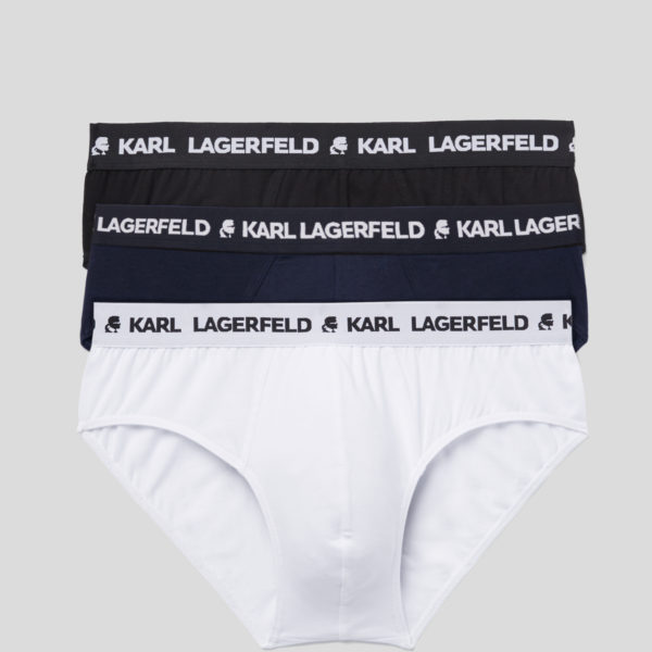 Karl Lagerfeld, Lot De 3 slips À Logo, Homme, Blanc/Noir/Marine, Taille: XXS