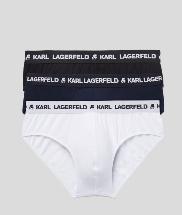 Karl Lagerfeld, Lot De 3 slips À Logo, Homme, Blanc/Noir/Marine, Taille: XXS