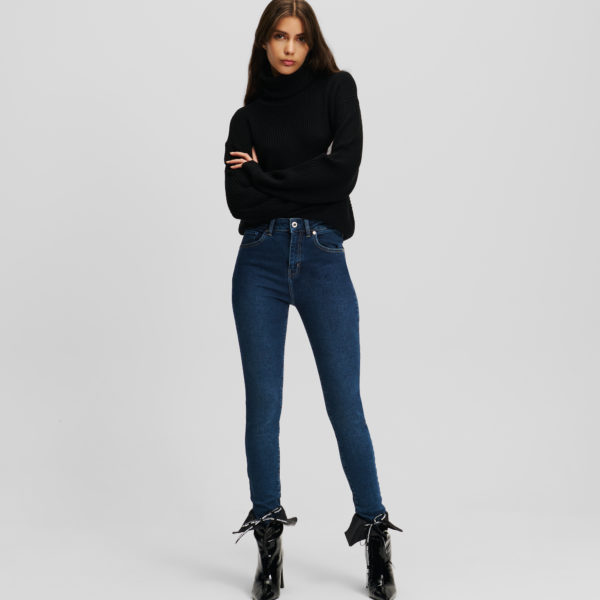 Karl Lagerfeld, Jean Skinny Taille Haute Klj, Femme, Bleu foncé délavé, Taille: L3232