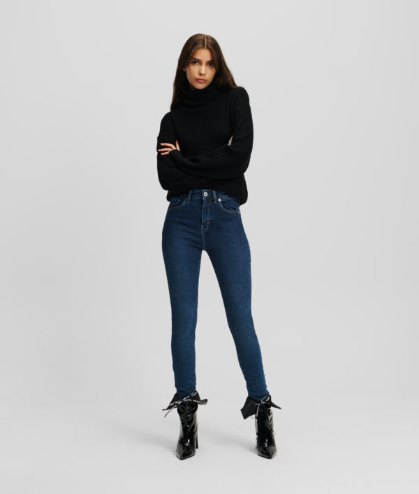Karl Lagerfeld, Jean Skinny Taille Haute Klj, Femme, Bleu foncé délavé, Taille: L3232