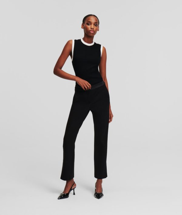 Karl Lagerfeld, Pantalon En Punto, Femme, Noir, Taille: X48