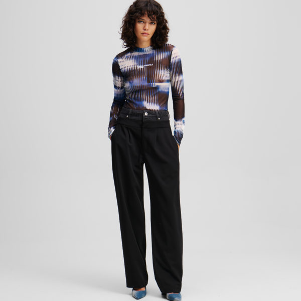 Karl Lagerfeld, Pantalon En Matières Mélangées, Femme, Noir, Taille: XXS