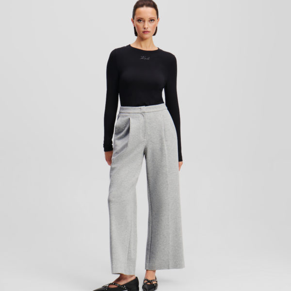 Karl Lagerfeld, Jogging En Jersey Double Epaisseur, Femme, Gris Chiné Clair, Taille: XXXL