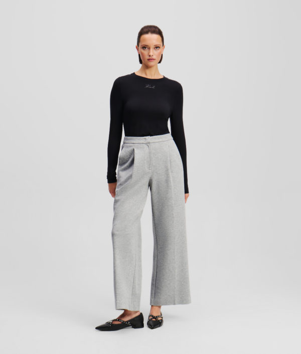 Karl Lagerfeld, Jogging En Jersey Double Epaisseur, Femme, Gris Chiné Clair, Taille: XXXL