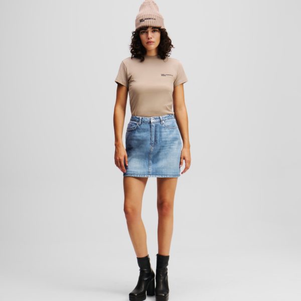 Karl Lagerfeld, Mini-jupe En Denim Enduit, Femme, Bleu enduit, Taille: XXS
