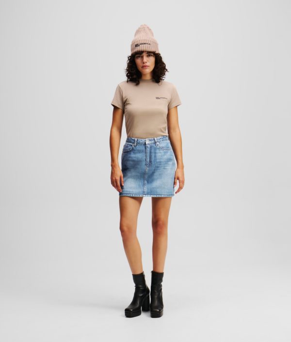 Karl Lagerfeld, Mini-jupe En Denim Enduit, Femme, Bleu enduit, Taille: XXS