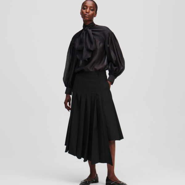 Karl Lagerfeld, Jupe Plissée Asymétrique, Femme, Noir, Taille: X48