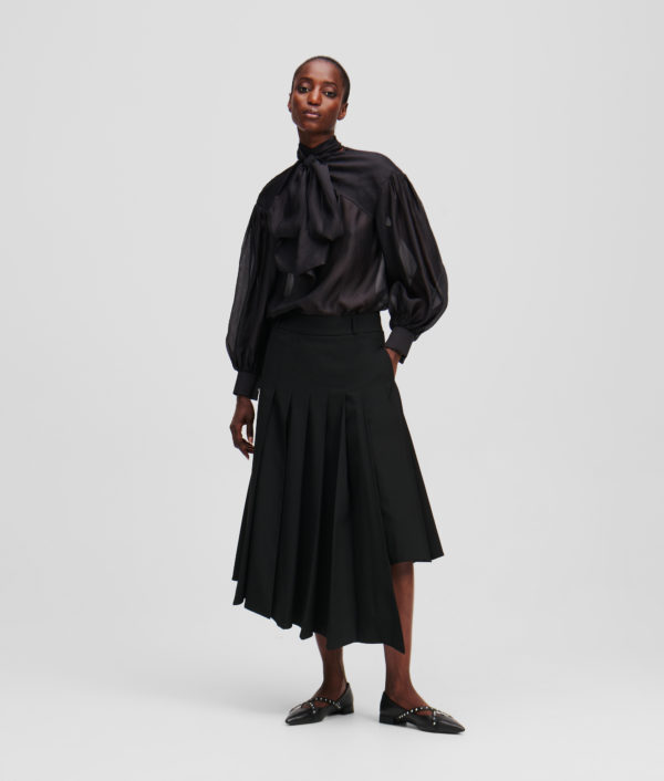 Karl Lagerfeld, Jupe Plissée Asymétrique, Femme, Noir, Taille: X48