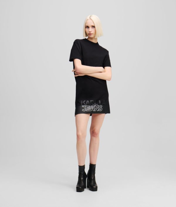 Karl Lagerfeld, Robe T-shirt À La Coupe Décontractée, Femme, Noir, Taille: XXS