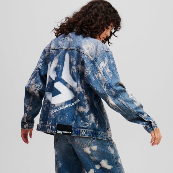 Karl Lagerfeld, Veste En Jean Décontractée Effet Délavé, Femme, Denim blanchi, Taille: XXS