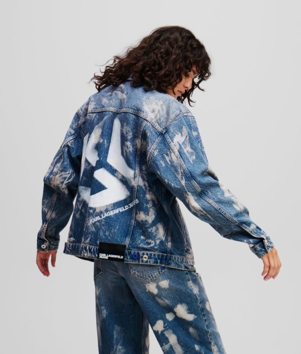 Karl Lagerfeld, Veste En Jean Décontractée Effet Délavé, Femme, Denim blanchi, Taille: XXS