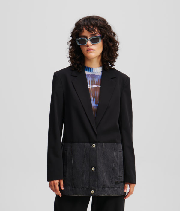 Karl Lagerfeld, Blazer En Matières Mélangées, Femme, Noir, Taille: XXS