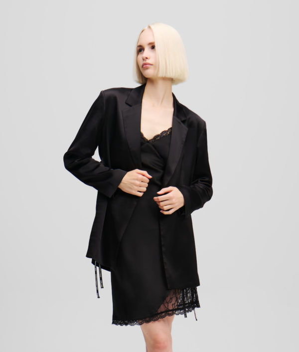 Karl Lagerfeld, Blazer En Satin, Femme, Noir, Taille: XXS