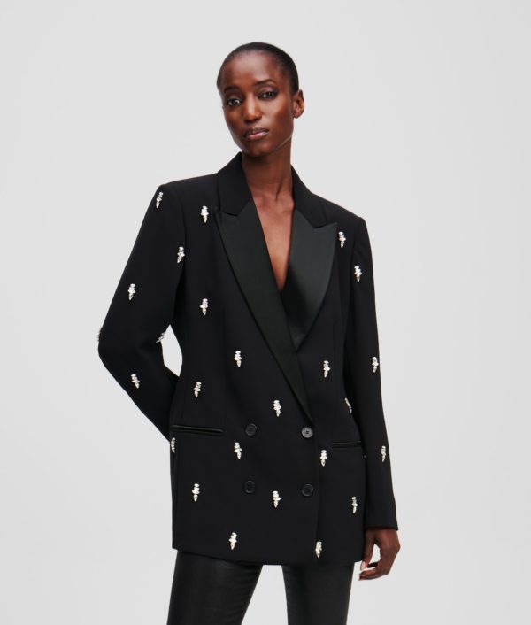 Karl Lagerfeld, Blazer Habillé Avec Ornement, Femme, Noir, Taille: X48