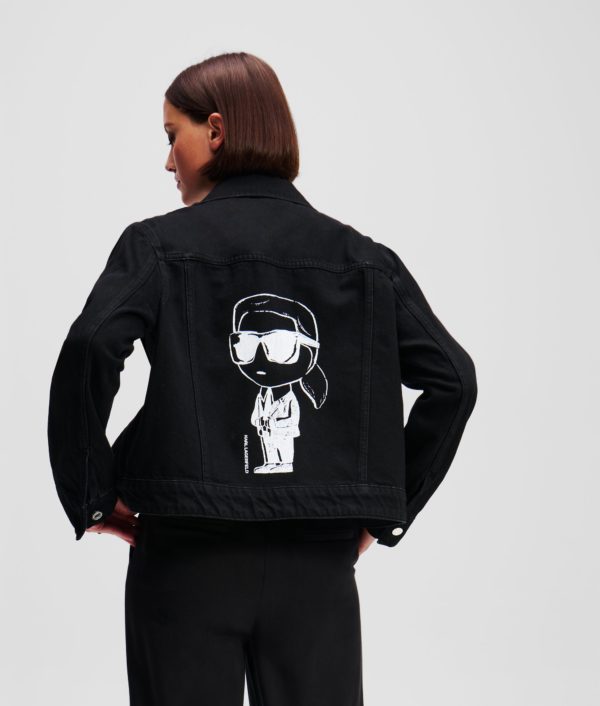 Karl Lagerfeld, Veste En Jean Ikon, Femme, Denim Noir, Taille: XXS