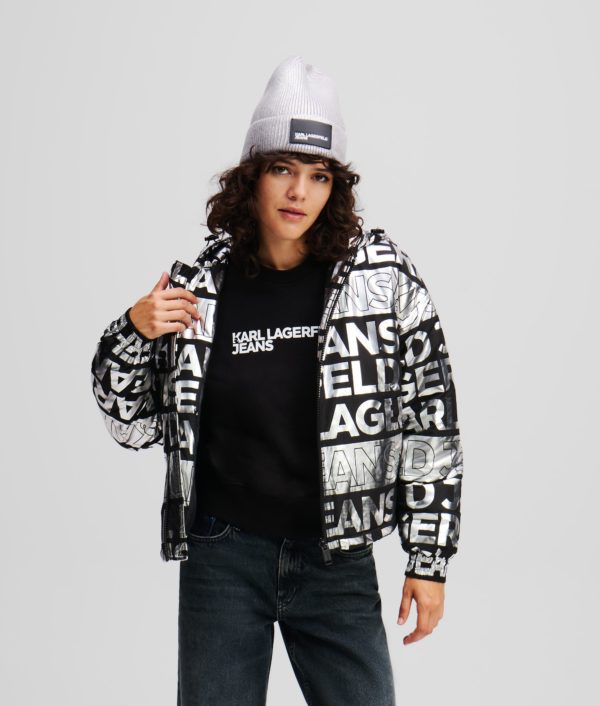 Karl Lagerfeld, Veste À Logo Façon All-over Klj, Femme, Pliage numérique motif all over, Taille: XXS