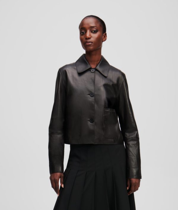 Karl Lagerfeld, Veste En Cuir, Femme, Noir, Taille: X48