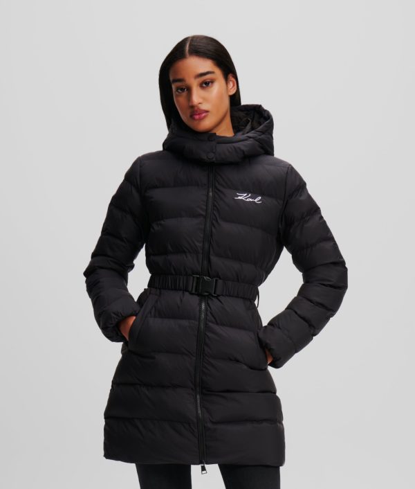 Karl Lagerfeld, Longue Veste Matelassée Karl Signature, Femme, Noir, Taille: X48